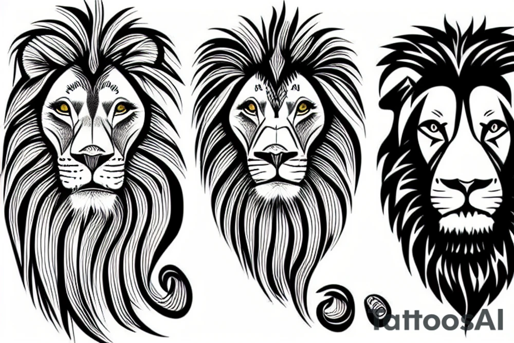big handsome lion tattoo idea