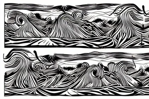 Sunset on the background of the dunes tattoo idea