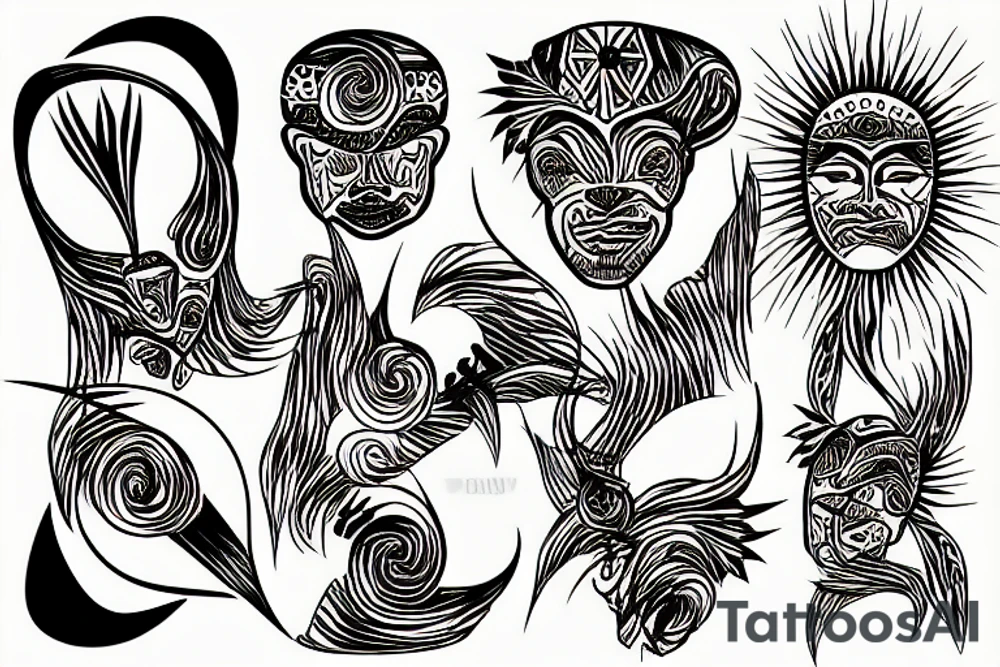 Sunset on the background of the dunes tattoo idea