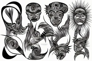Sunset on the background of the dunes tattoo idea