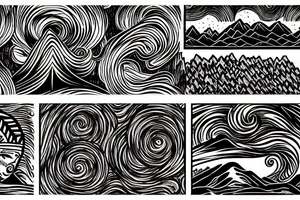 Sunset in the mountains tattoo idea