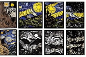 Sunset in the mountains tattoo idea