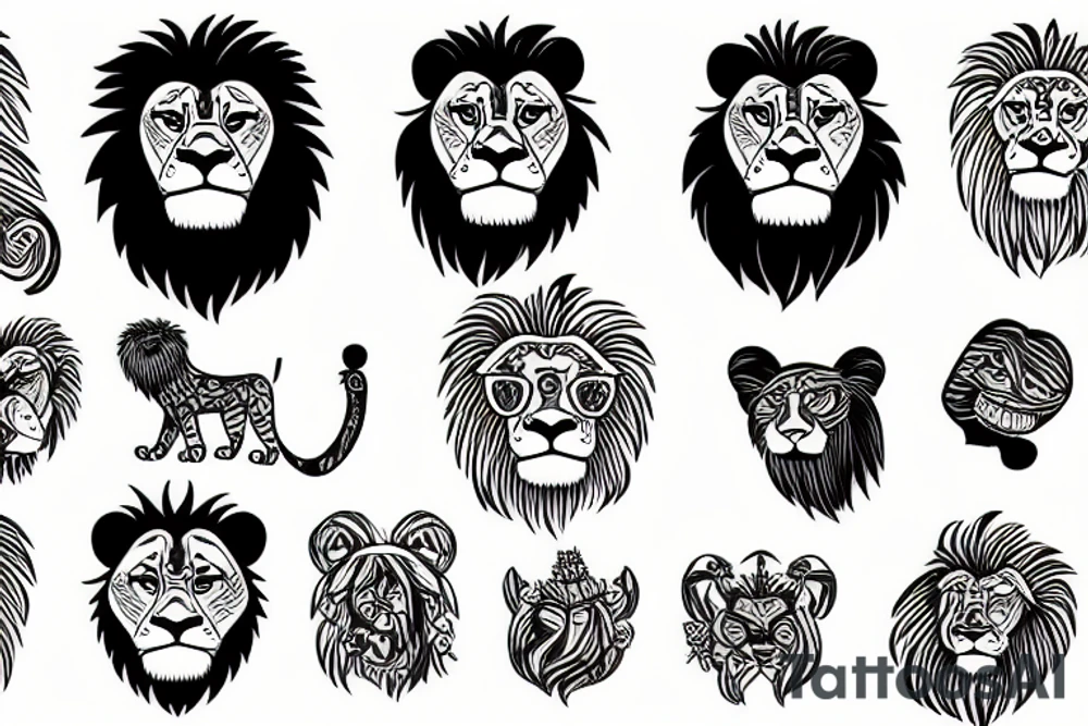big handsome lion tattoo idea