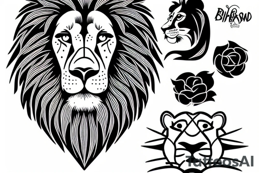 big handsome lion tattoo idea
