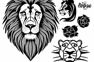 big handsome lion tattoo idea