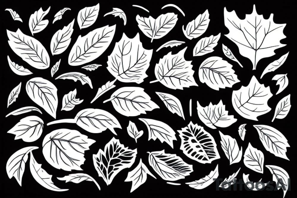 black house with a leaves tattoo idea
