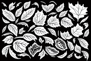 black house with a leaves tattoo idea