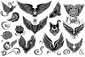 cat with wings tattoo idea
