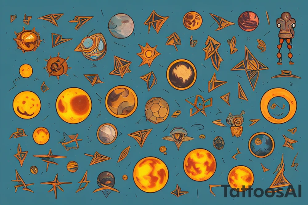 Outer Wilds game planets tattoo idea
