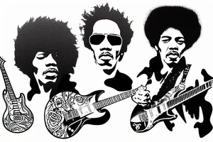 jimi hendrix guitar ronin warror tattoo idea