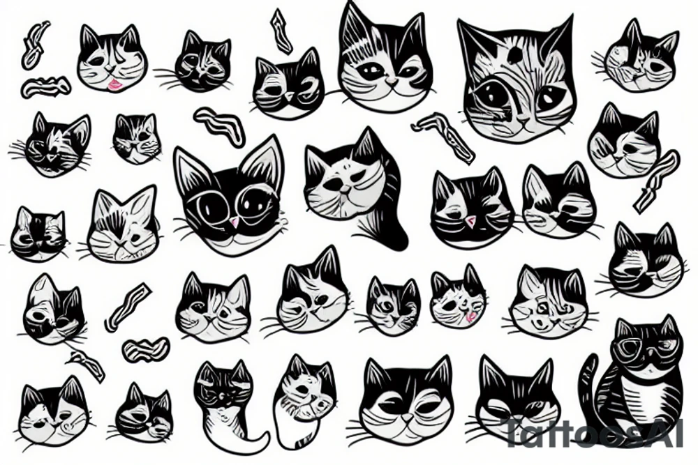cat with sour cream tattoo idea