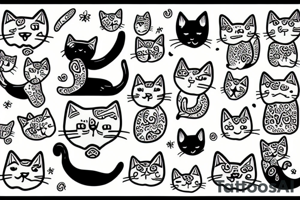 cat with sour cream tattoo idea