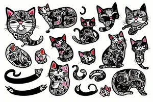 cat with sour cream tattoo idea