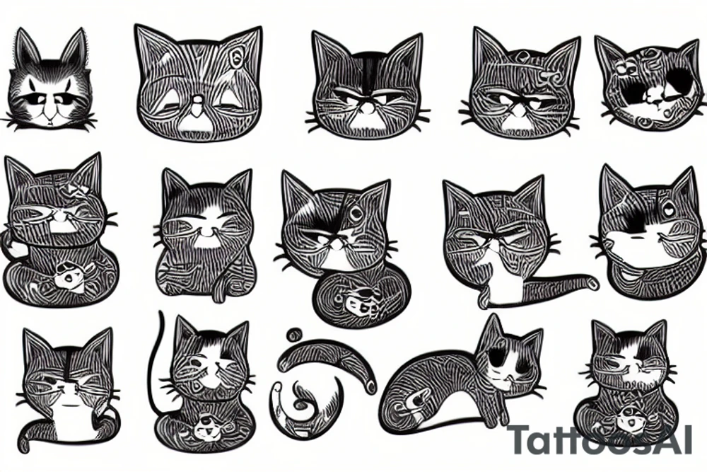 cat with sour cream tattoo idea