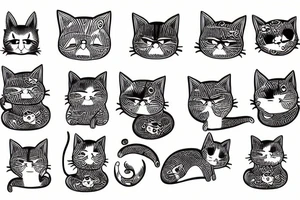 cat with sour cream tattoo idea