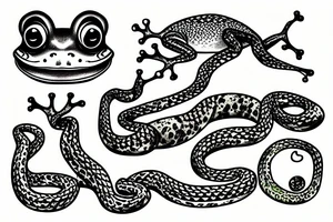 Frog killing snake tattoo idea