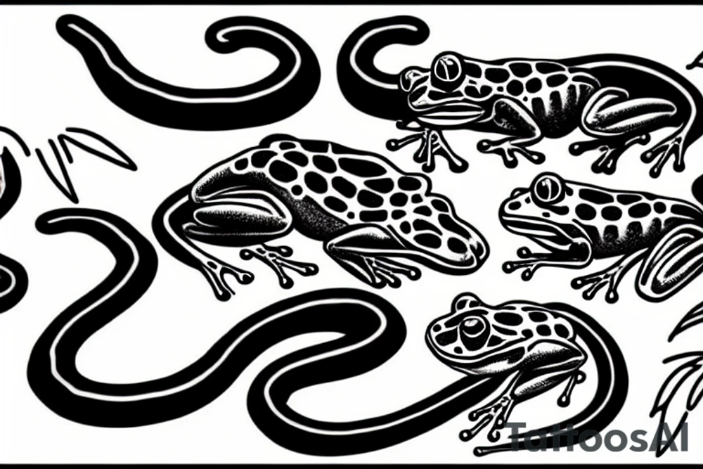 Frog killing snake tattoo idea