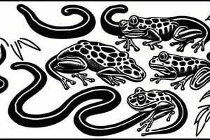 Frog killing snake tattoo idea