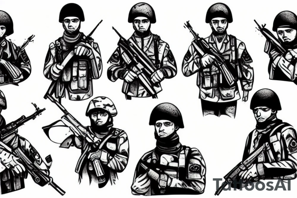 Ukraine freedom peace soldier army tattoo idea