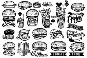 burger and fries tattoo idea