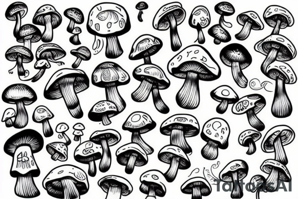 Mushroom smiles tattoo idea