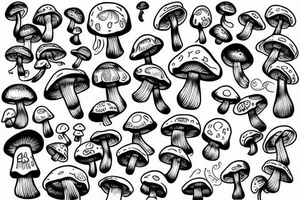 Mushroom smiles tattoo idea
