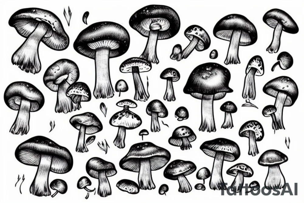 Mushroom smiles tattoo idea
