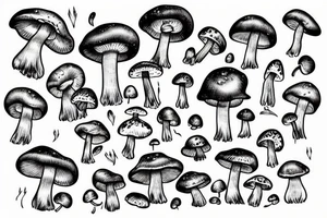 Mushroom smiles tattoo idea