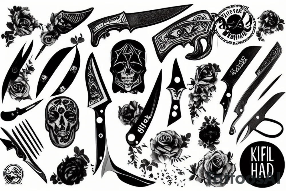 Кnife in hand tattoo idea