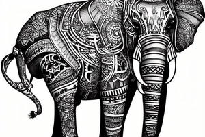 Elephant sitting down tattoo idea