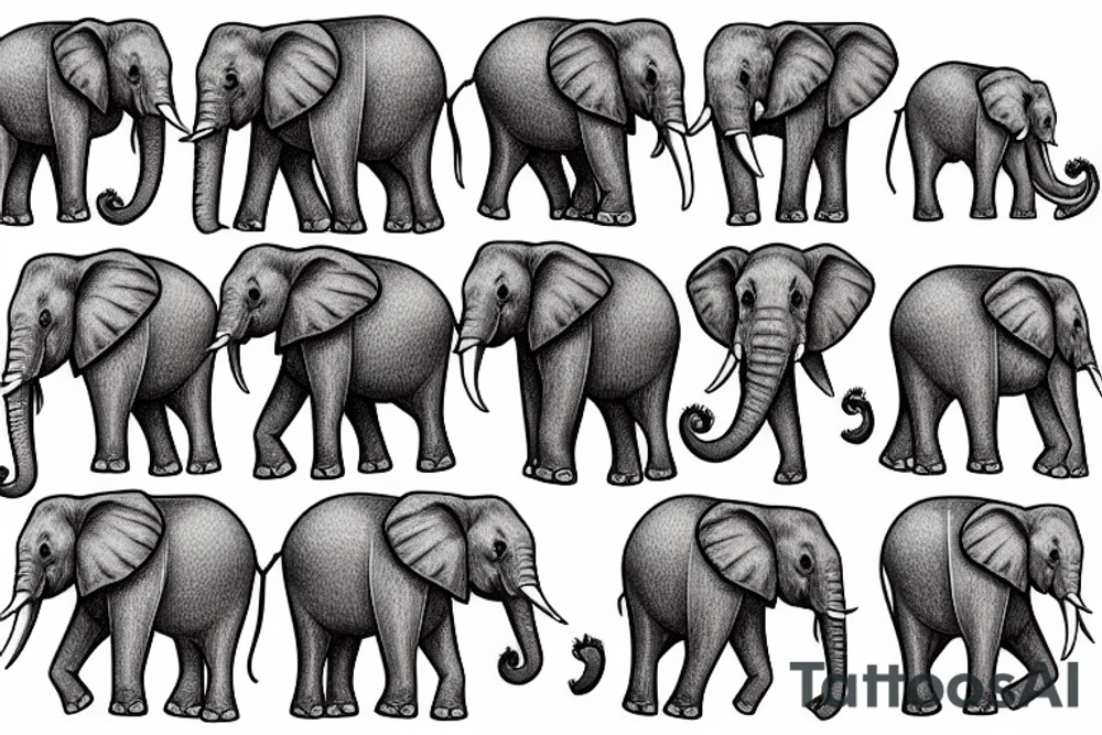 Elephant sitting down tattoo idea