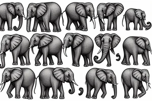 Elephant sitting down tattoo idea