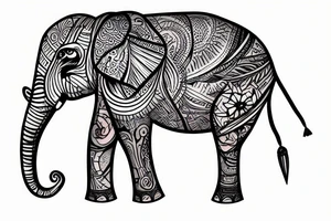 Elephant sitting down tattoo idea