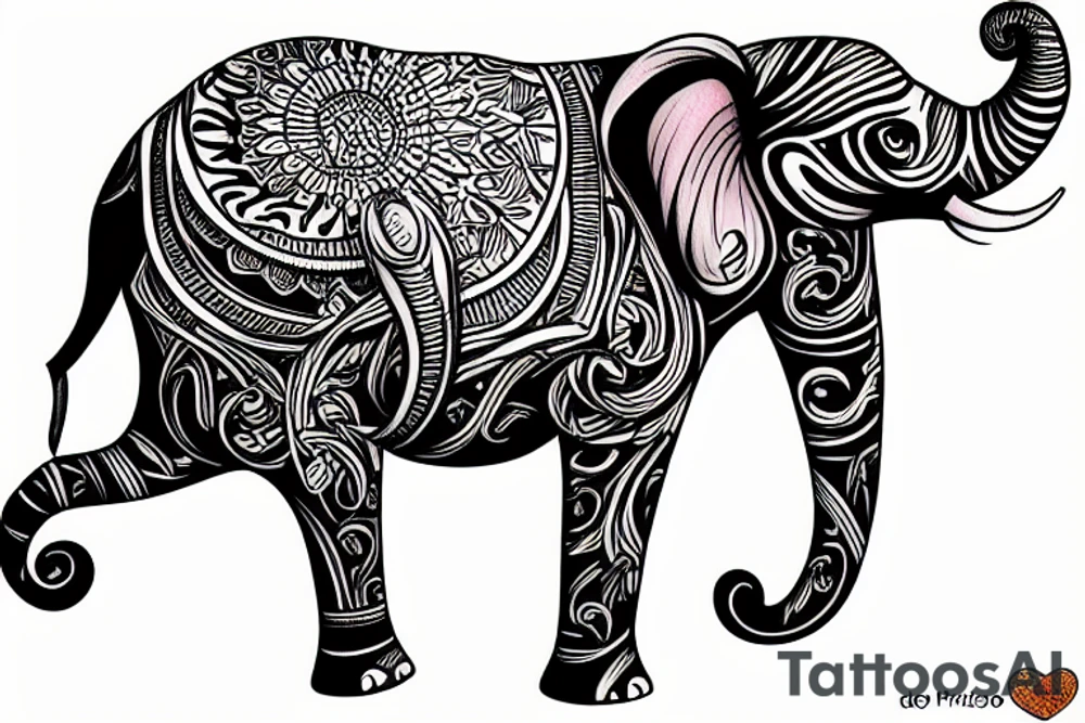 Elephant sitting down tattoo idea