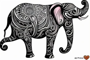 Elephant sitting down tattoo idea