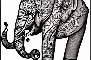 Elephant sitting down tattoo idea