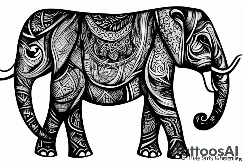 Elephant sitting down tattoo idea