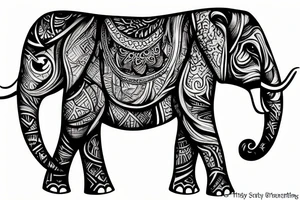 Elephant sitting down tattoo idea
