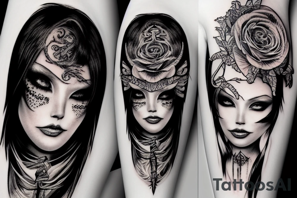 leshii dark fantasy tattoo idea