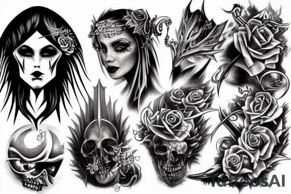 dark fantasy tattoo idea
