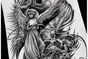 Angel and demon tattoo idea