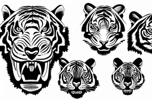 tiger abstraction shoulder chest tattoo idea