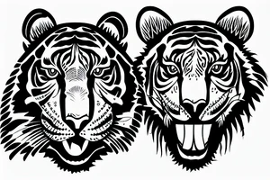 Tiger shitting in the grass tattoo idea