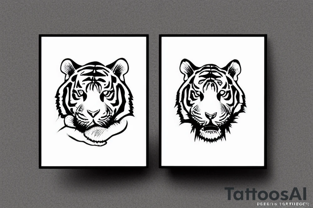 Tiger shitting in the grass tattoo idea