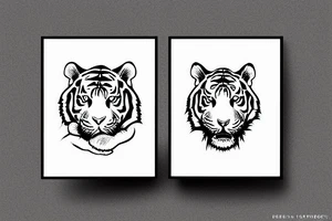 Tiger shitting in the grass tattoo idea