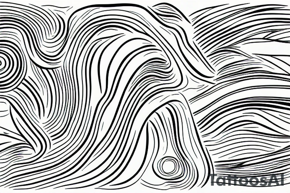 Abstract lines with rainbow tattoo idea