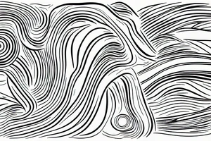 Abstract lines with rainbow tattoo idea