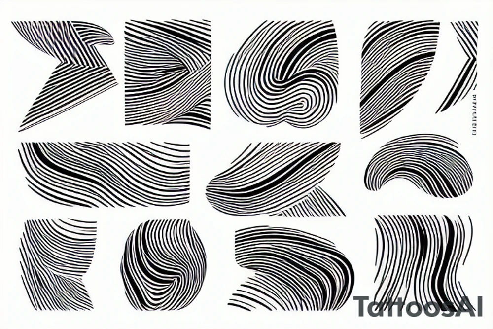 Abstract lines with rainbow tattoo idea