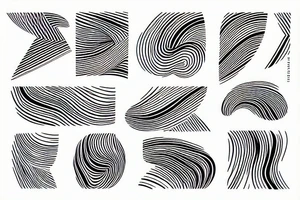 Abstract lines with rainbow tattoo idea