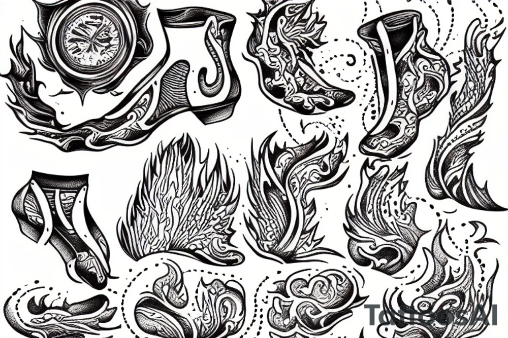 fire around my feet tattoo idea